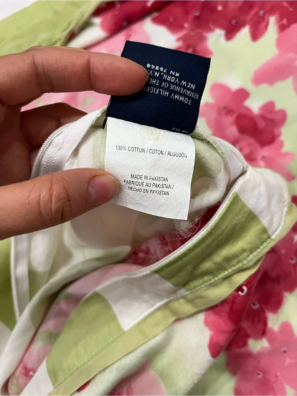 Twin - Tommy Hilfiger Hydrangea Print Duvet Cover & Sham - Pink & Green